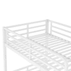 Lit superposé en métal pour adolescents et adultes (deux lits simples XL superposés), gain de place, insonorisé, sans sommier, blanc.