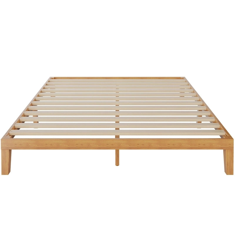 Lit plateforme en bois massif de taille Queen, capacité de 454 kg, rangement sous le lit (sans tête de lit)