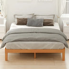Lit plateforme en bois massif de taille Queen, capacité de 454 kg, rangement sous le lit (sans tête de lit)