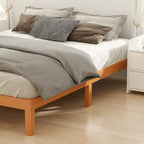 Lit plateforme en bois massif de taille Queen, capacité de 454 kg, rangement sous le lit (sans tête de lit)