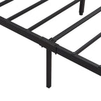 Lit plateforme moderne en métal, format king size, avec tête de lit en bois, 2 tiroirs et éclairage LED.