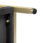 Console rétro en MDF de 45,5 cm avec détails dorés, 2 tiroirs de rangement et motif géométrique