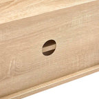 Meuble TV 55,12 avec double porte coulissante, pieds en bois massif et étagère réglable pour salon
