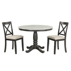 Ensemble de salle à manger moderne en bois 5 pièces avec table ronde et chaises