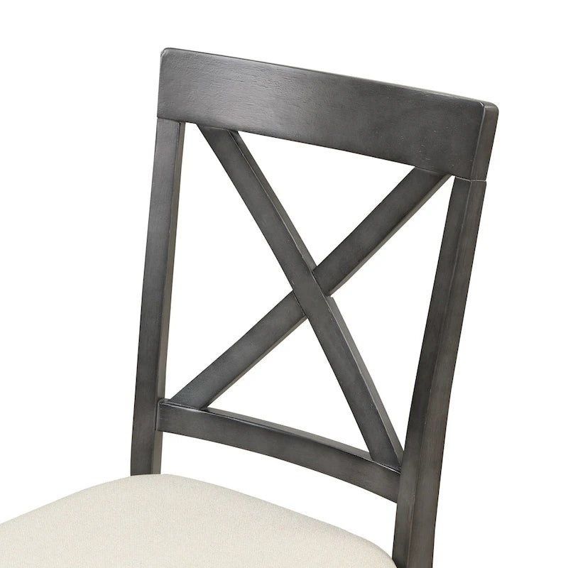 Ensemble de salle à manger moderne en bois 5 pièces avec table ronde et chaises
