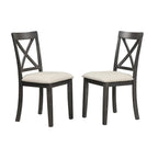Ensemble de salle à manger moderne en bois 5 pièces avec table ronde et chaises