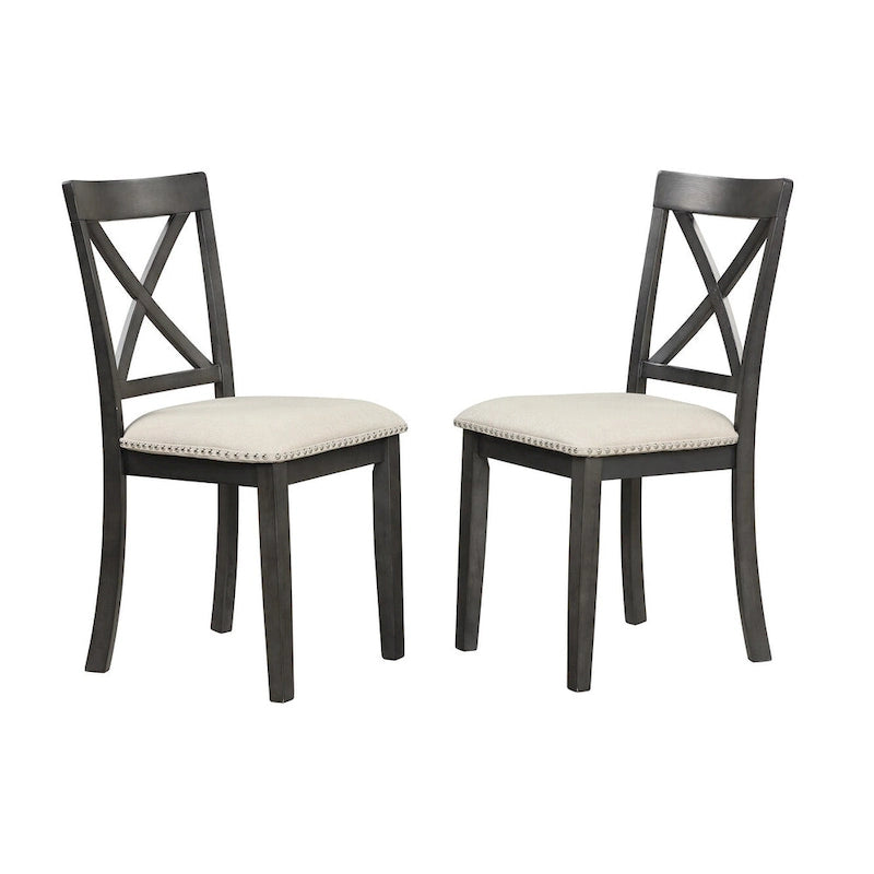 Ensemble de salle à manger moderne en bois 5 pièces avec table ronde et chaises
