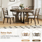 Ensemble de salle à manger vintage 5 pièces avec table extensible et 4 chaises
