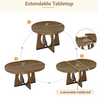 Ensemble de salle à manger vintage 5 pièces avec table extensible et 4 chaises
