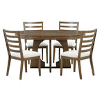Ensemble de salle à manger vintage 5 pièces avec table extensible et 4 chaises