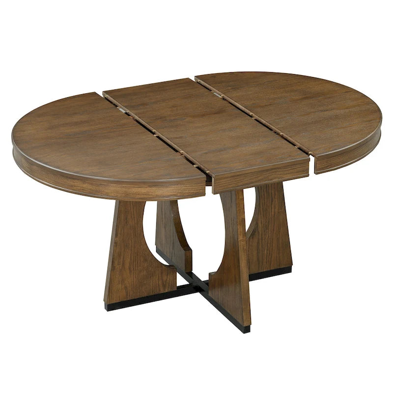 Ensemble de salle à manger vintage 5 pièces avec table extensible et 4 chaises