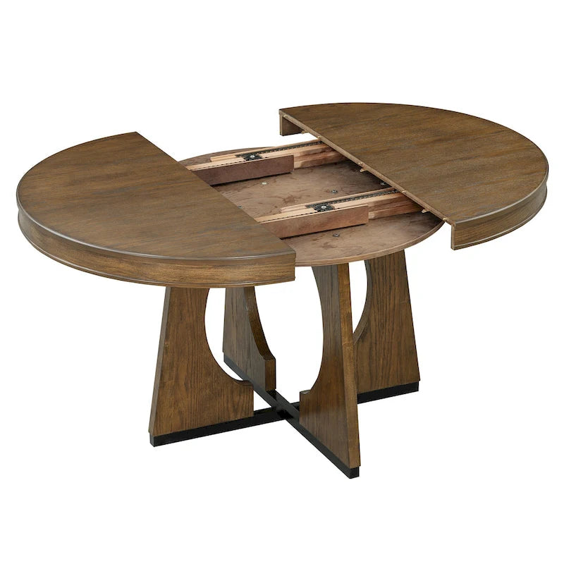 Ensemble de salle à manger vintage 5 pièces avec table extensible et 4 chaises