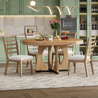Ensemble de salle à manger vintage 5 pièces avec table extensible et 4 chaises