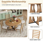 Ensemble de salle à manger vintage 5 pièces avec table extensible et 4 chaises