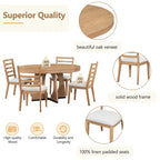 Ensemble de salle à manger vintage 5 pièces avec table extensible et 4 chaises