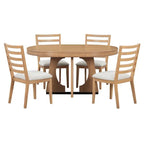 Ensemble de salle à manger vintage 5 pièces avec table extensible et 4 chaises