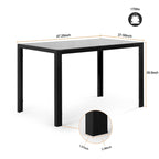 Ensemble de salle à manger moderne 5 pièces avec table rectangulaire en verre trempé et 4 chaises rembourrées à dossier haut