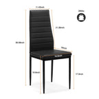 Ensemble de salle à manger moderne 5 pièces avec table rectangulaire en verre trempé et 4 chaises rembourrées à dossier haut