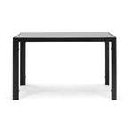 Ensemble de salle à manger moderne 5 pièces avec table rectangulaire en verre trempé et 4 chaises rembourrées à dossier haut