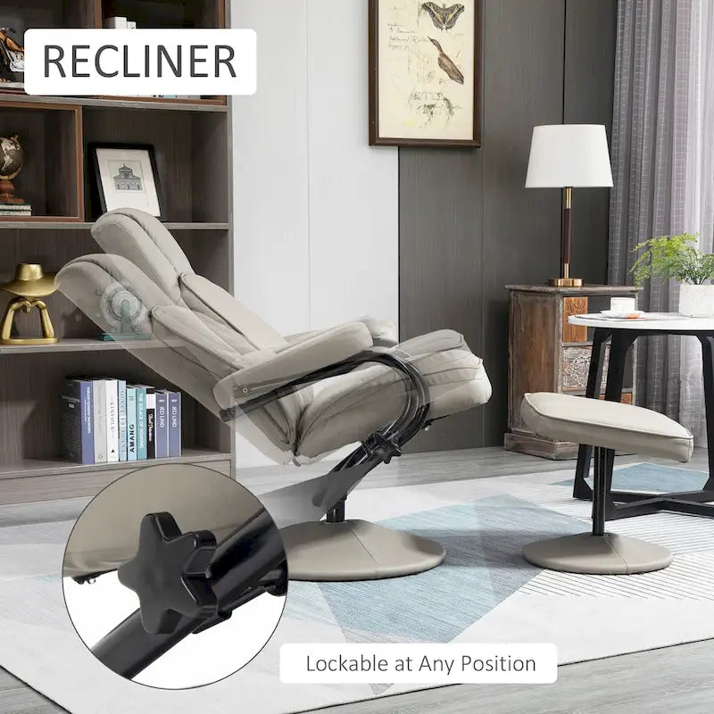 Fauteuil inclinable pivotant à dossier haut 30 avec repose-pieds