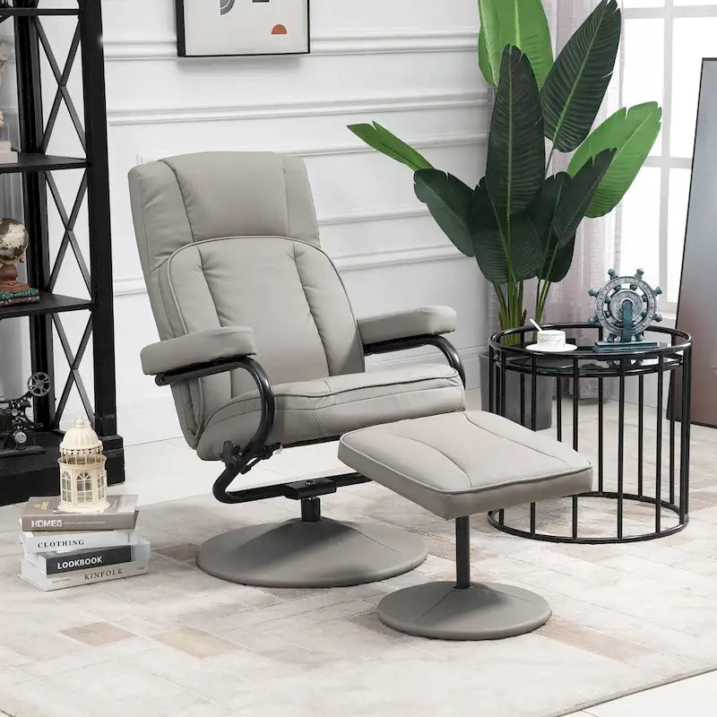 Fauteuil inclinable pivotant à dossier haut 30 avec repose-pieds