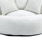 Canapé relax à dossier haut en chenille avec 3 coussins et pouf géant