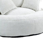 Canapé relax à dossier haut en chenille avec 3 coussins et pouf géant