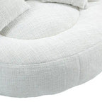 Canapé relax à dossier haut en chenille avec 3 coussins et pouf géant