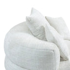 Canapé relax à dossier haut en chenille avec 3 coussins et pouf géant