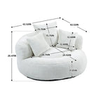 Canapé relax à dossier haut en chenille avec 3 coussins et pouf géant