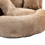Canapé relax à dossier haut en chenille avec 3 coussins et pouf géant