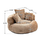 Canapé relax à dossier haut en chenille avec 3 coussins et pouf géant