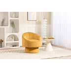 Fauteuil pivotant à 360° moderne de 73 cm (28,75 po) revêtu de velours, avec structure en bois et coussin lombaire