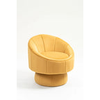 Fauteuil pivotant à 360° moderne de 73 cm (28,75 po) revêtu de velours, avec structure en bois et coussin lombaire