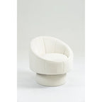Fauteuil pivotant à 360° moderne de 73 cm (28,75 po) revêtu de velours, avec structure en bois et coussin lombaire