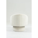 Fauteuil pivotant à 360° moderne de 73 cm (28,75 po) revêtu de velours, avec structure en bois et coussin lombaire