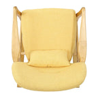 Fauteuil à bascule en bois massif avec coussin en lin et fabrication artisanale haut de gamme