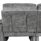 Canapé-lit futon en chenille 94.1, en forme de L, avec dossier réglable et méridienne réversible.