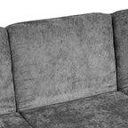 Canapé-lit futon en chenille 94.1, en forme de L, avec dossier réglable et méridienne réversible.