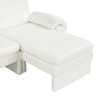 Canapé-lit futon en chenille 94.1, en forme de L, avec dossier réglable et méridienne réversible.