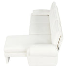 Canapé-lit futon en chenille 94.1, en forme de L, avec dossier réglable et méridienne réversible.