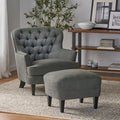 Fauteuil club moderne rembourré de 82,5 cm avec repose-pieds et clous décoratifs pour salon