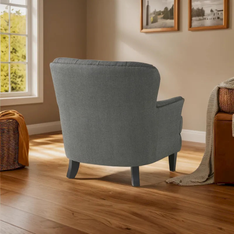 Fauteuil club moderne rembourré de 82,5 cm avec repose-pieds et clous décoratifs pour salon