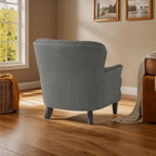 Fauteuil club moderne rembourré de 82,5 cm avec repose-pieds et clous décoratifs pour salon