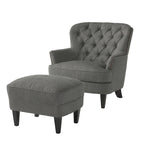 Fauteuil club moderne rembourré de 82,5 cm avec repose-pieds et clous décoratifs pour salon