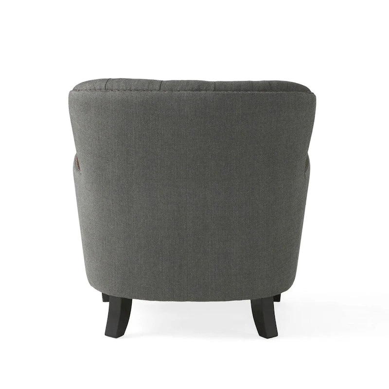 Fauteuil club moderne rembourré de 82,5 cm avec repose-pieds et clous décoratifs pour salon