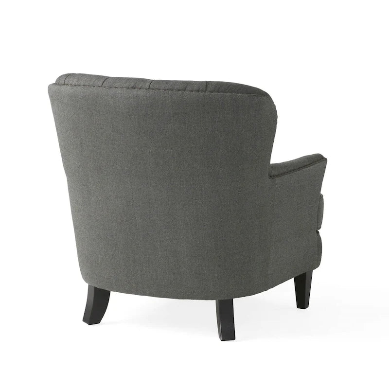 Fauteuil club moderne rembourré de 82,5 cm avec repose-pieds et clous décoratifs pour salon