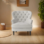 Fauteuil club moderne rembourré de 82,5 cm avec repose-pieds et clous décoratifs pour salon
