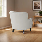 Fauteuil club moderne rembourré de 82,5 cm avec repose-pieds et clous décoratifs pour salon