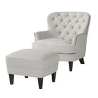 Fauteuil club moderne rembourré de 82,5 cm avec repose-pieds et clous décoratifs pour salon